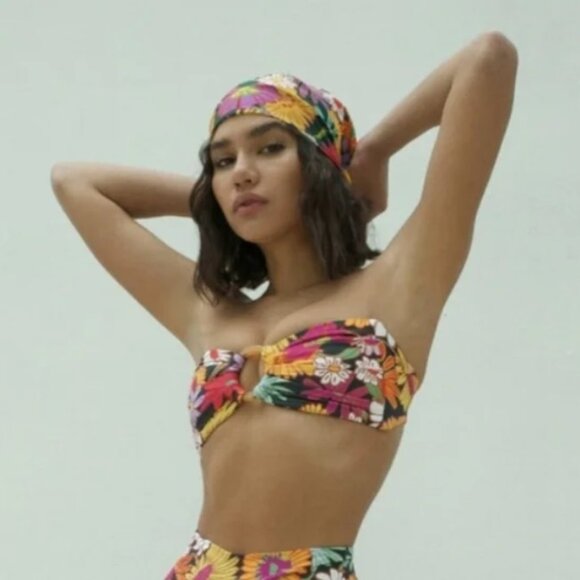 Montce Bandeau Bikini Top Janeane Floral Tori M - Picture 6 of 7